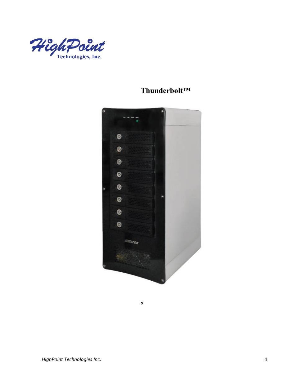 HighPoint NA762TB User Manual | 41 pages