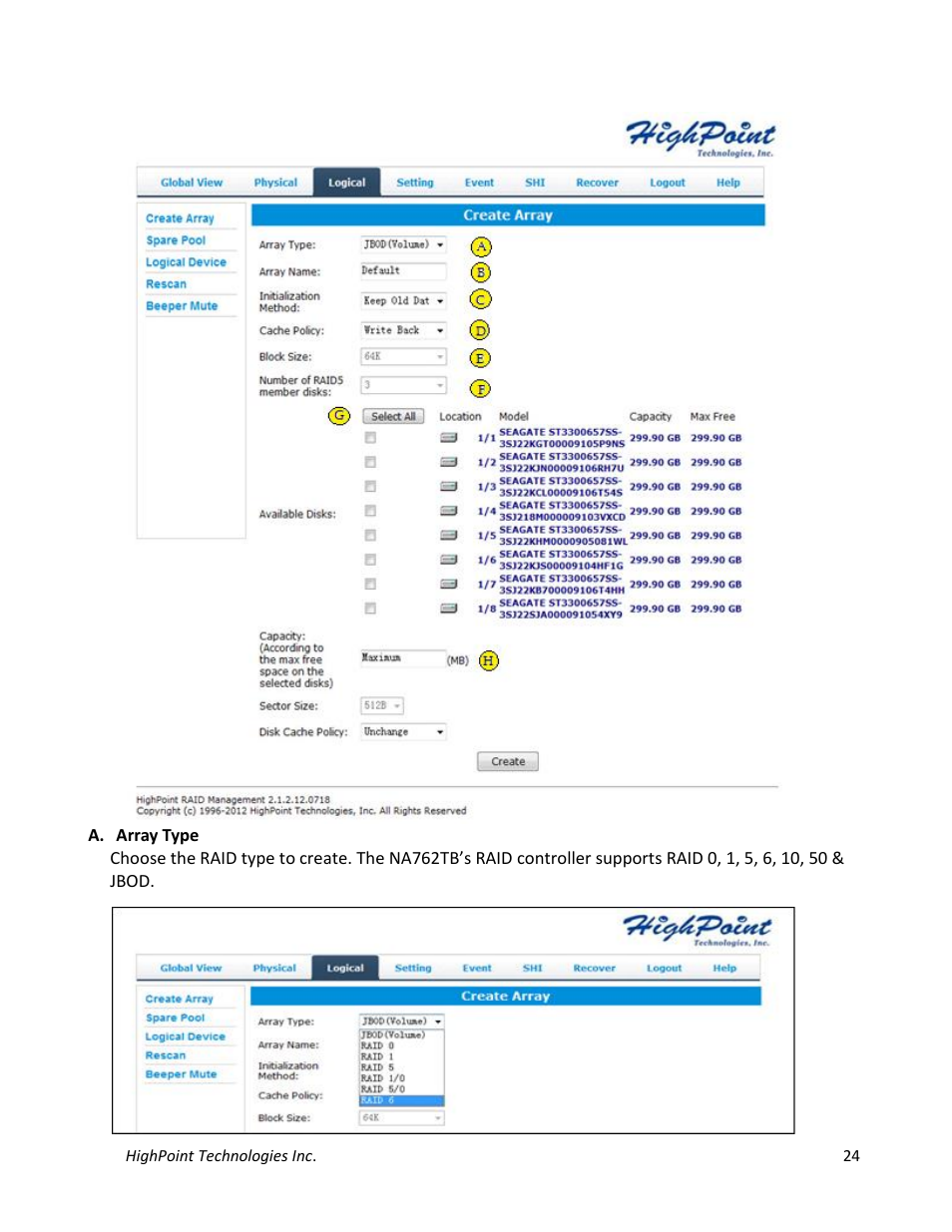 HighPoint NA762TB User Manual | Page 24 / 41