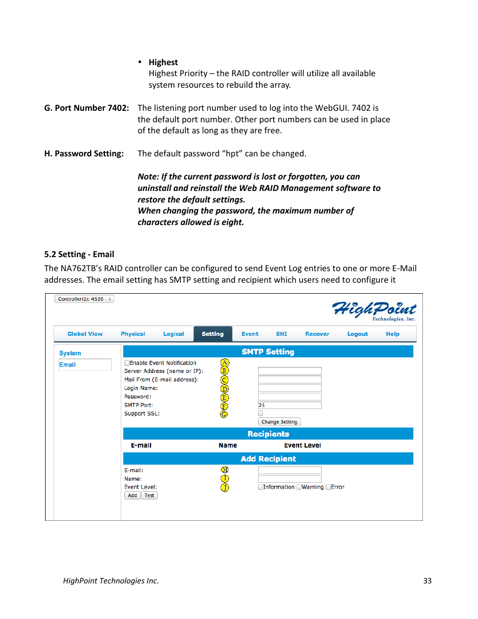 HighPoint NA762TB User Manual | Page 33 / 41