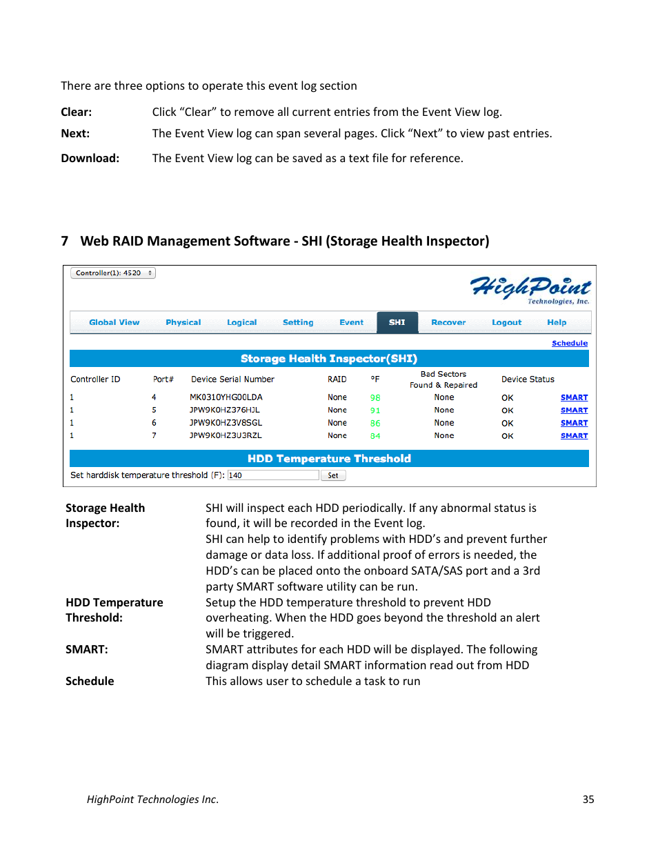 HighPoint NA762TB User Manual | Page 35 / 41