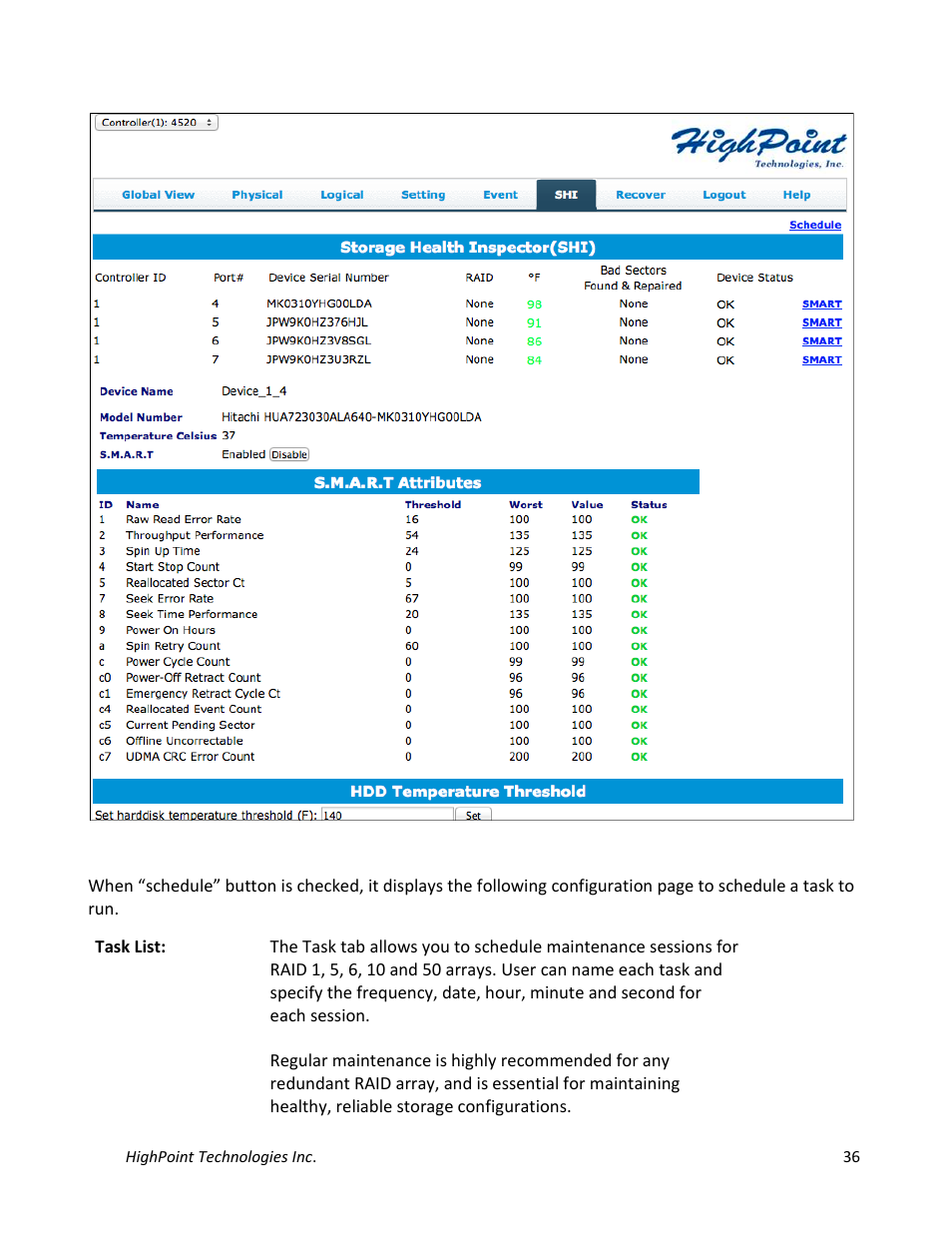 HighPoint NA762TB User Manual | Page 36 / 41