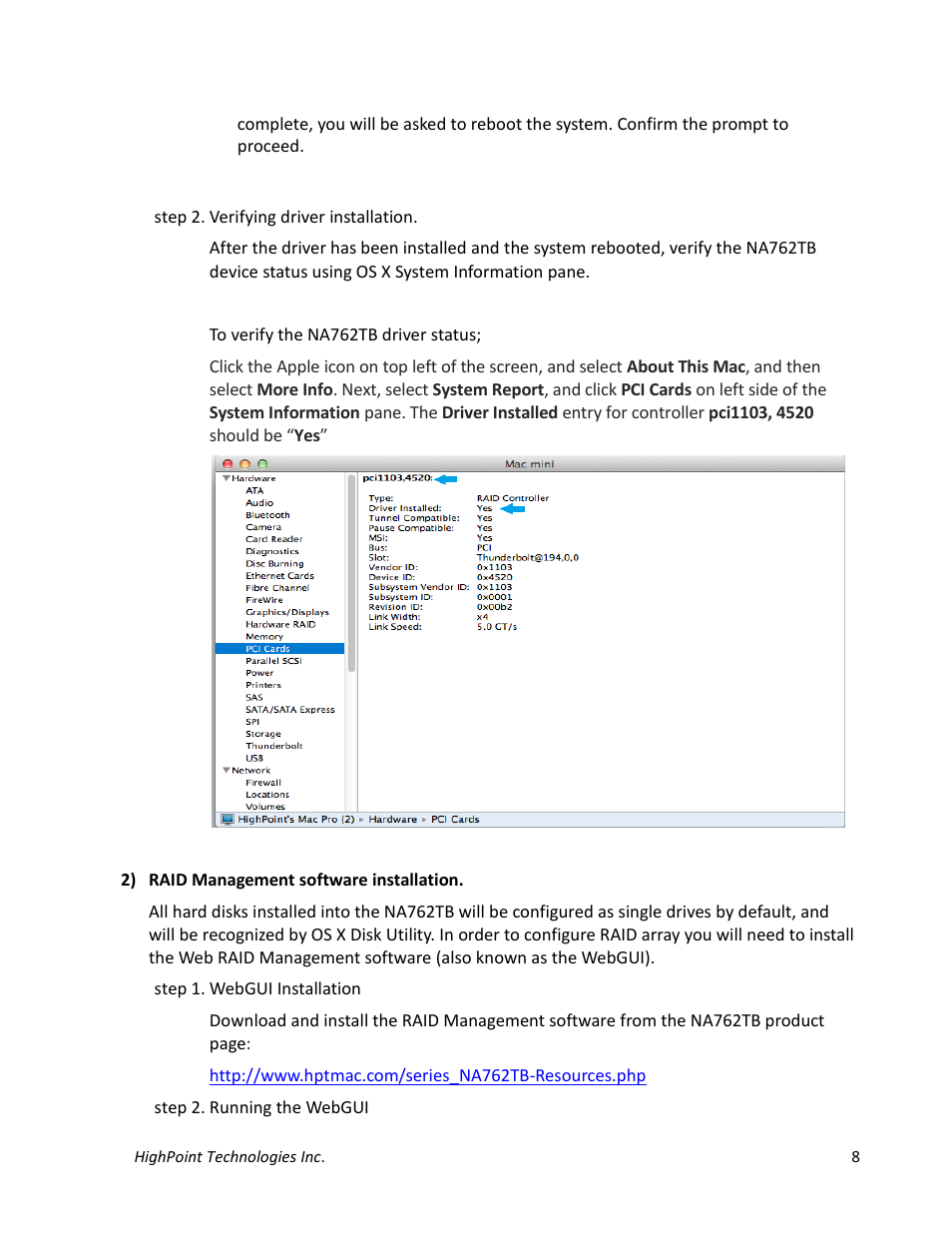 HighPoint NA762TB User Manual | Page 8 / 41