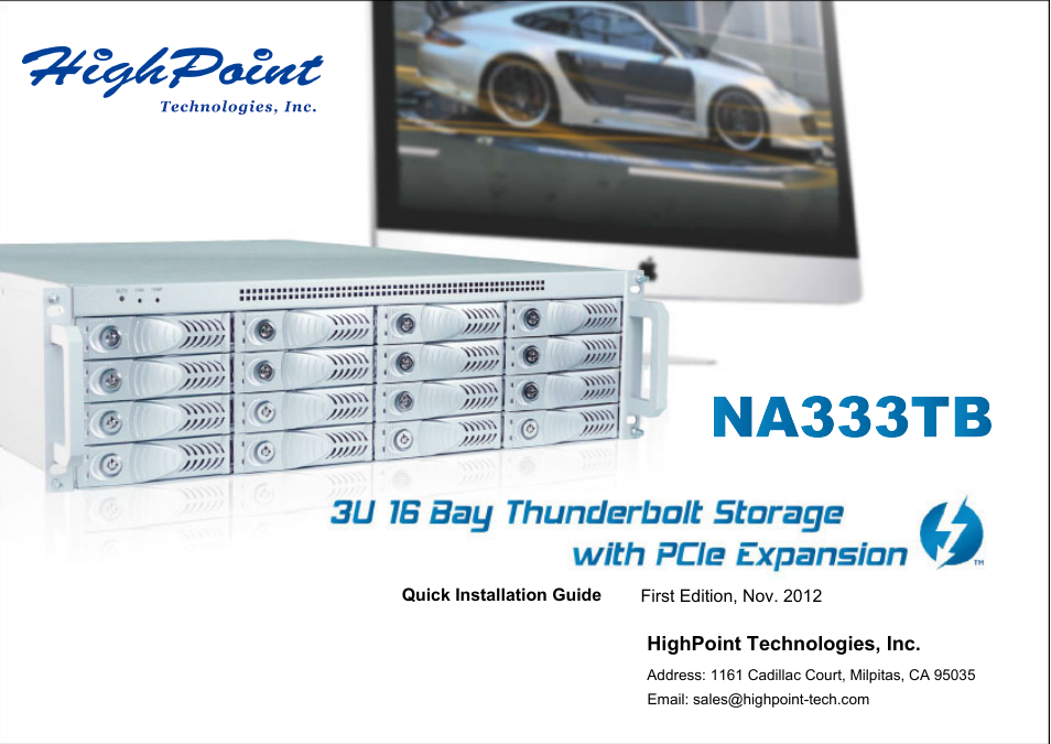 HighPoint NA333TB User Manual | 3 pages