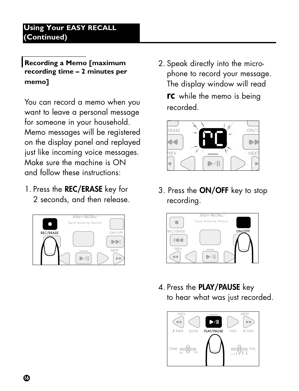 Ameriphone Digital Answering Machine User Manual | Page 18 / 26