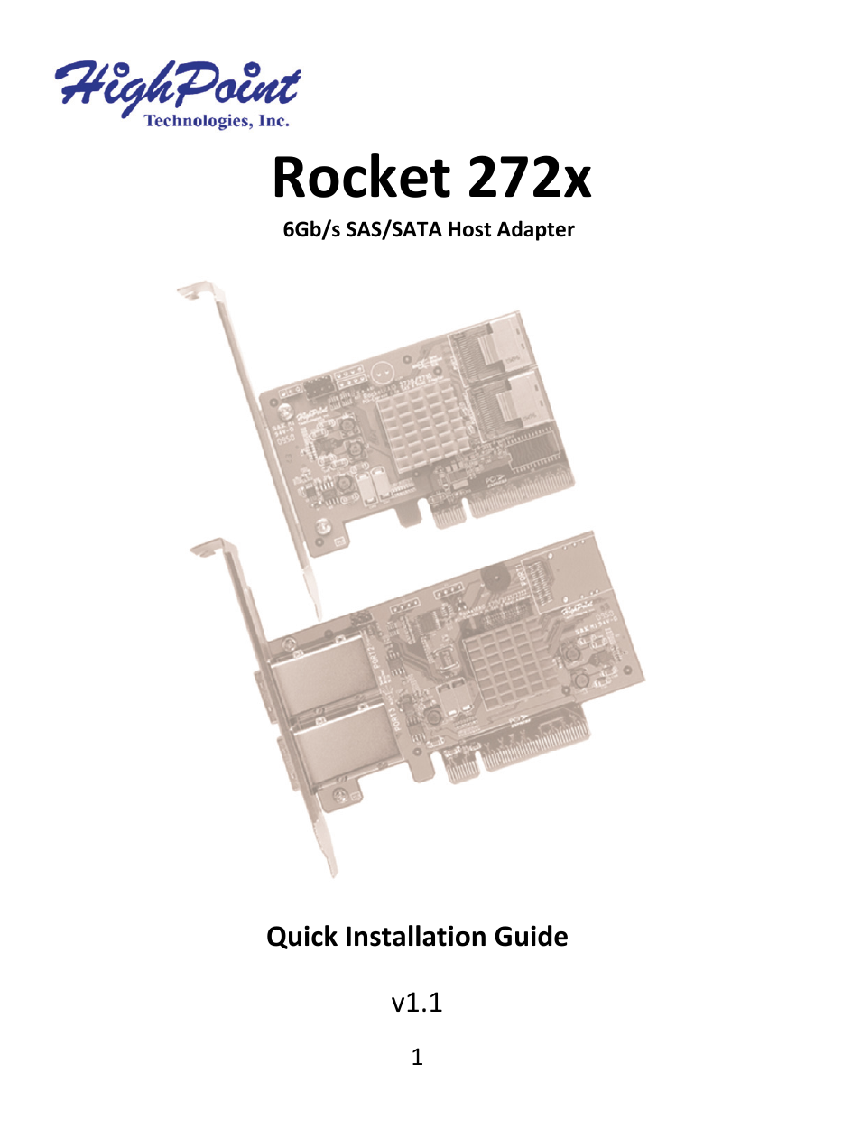 HighPoint Rocket 2720SGL User Manual | 8 pages