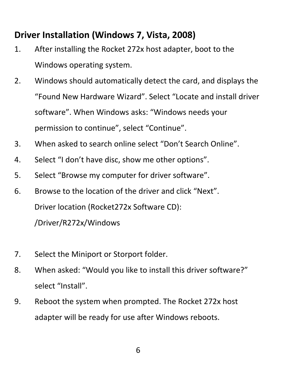 HighPoint Rocket 2720SGL User Manual | Page 6 / 8