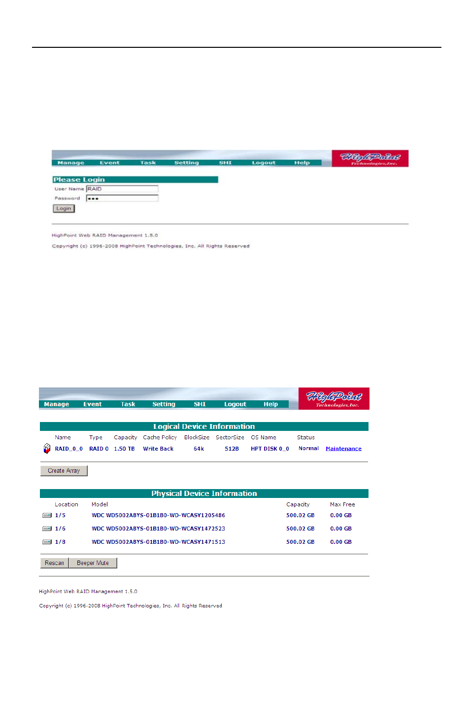 2 - starting the web gui | HighPoint RocketRAID 2782 User Manual | Page 34 / 60