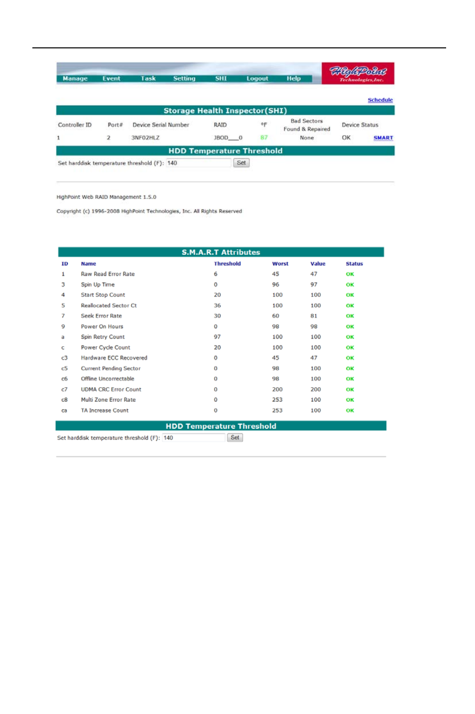 8 - web gui - safeguarding your array | HighPoint RocketRAID 2782 User Manual | Page 45 / 60