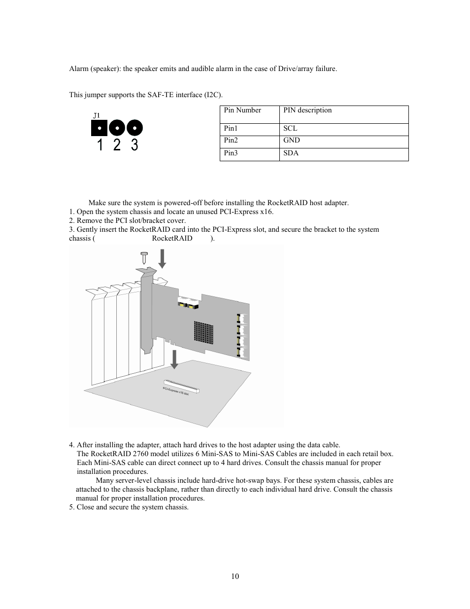 2 - installing the rocketraid host adapter | HighPoint RocketRAID 2760A User Manual | Page 10 / 60