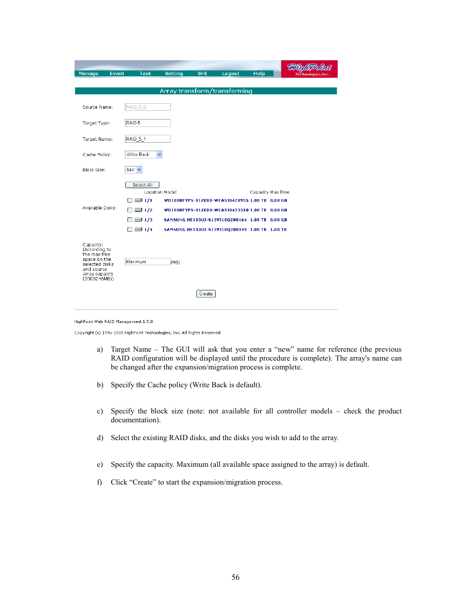 HighPoint RocketRAID 2760A User Manual | Page 56 / 60