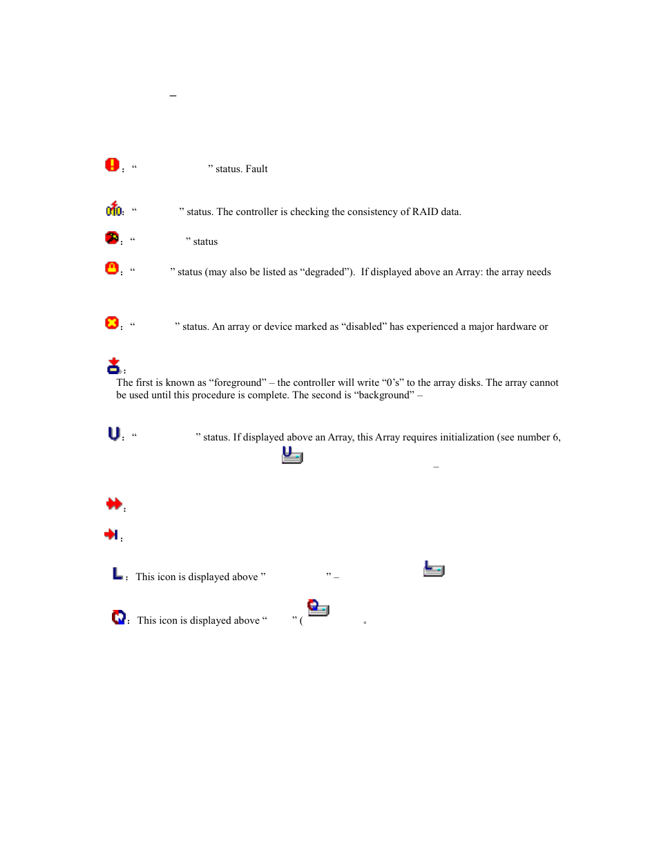3 - web gui – icon definitions | HighPoint RocketRAID 2740 User Manual | Page 36 / 65