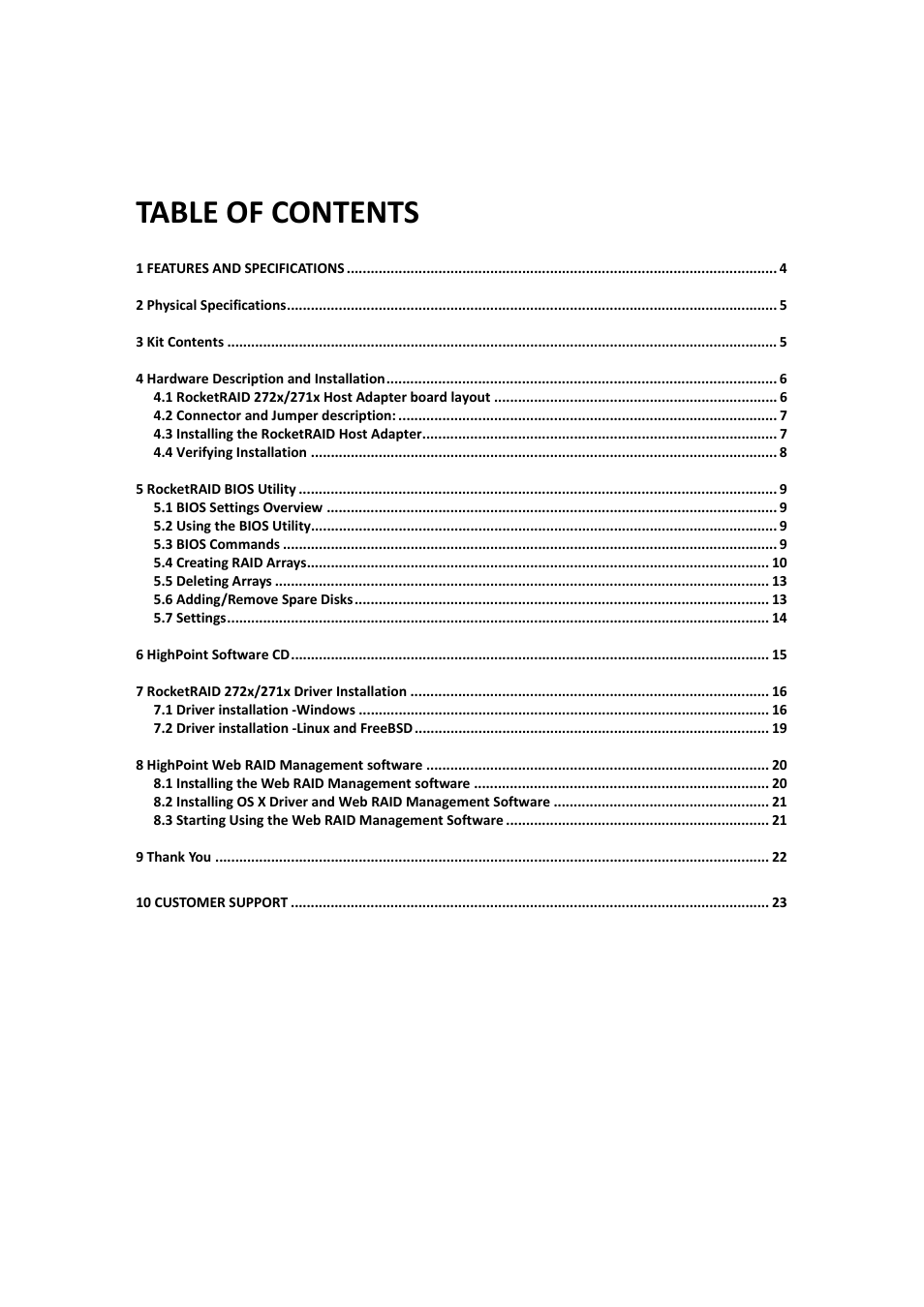 HighPoint RocketRAID 2710 User Manual | Page 3 / 23