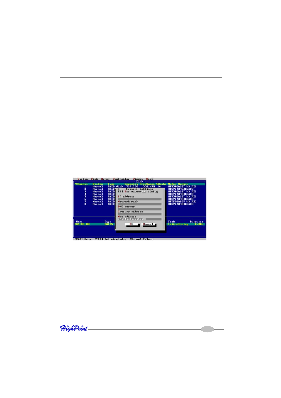 5 – maintaining arrays, Network settings | HighPoint RocketRAID 4460 User Manual | Page 29 / 59