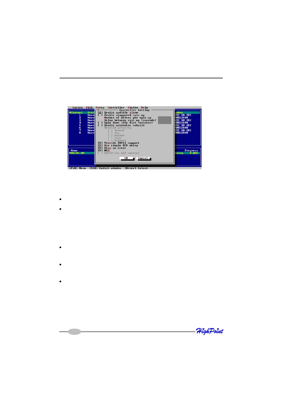 Controller -settings | HighPoint RocketRAID 4460 User Manual | Page 30 / 59