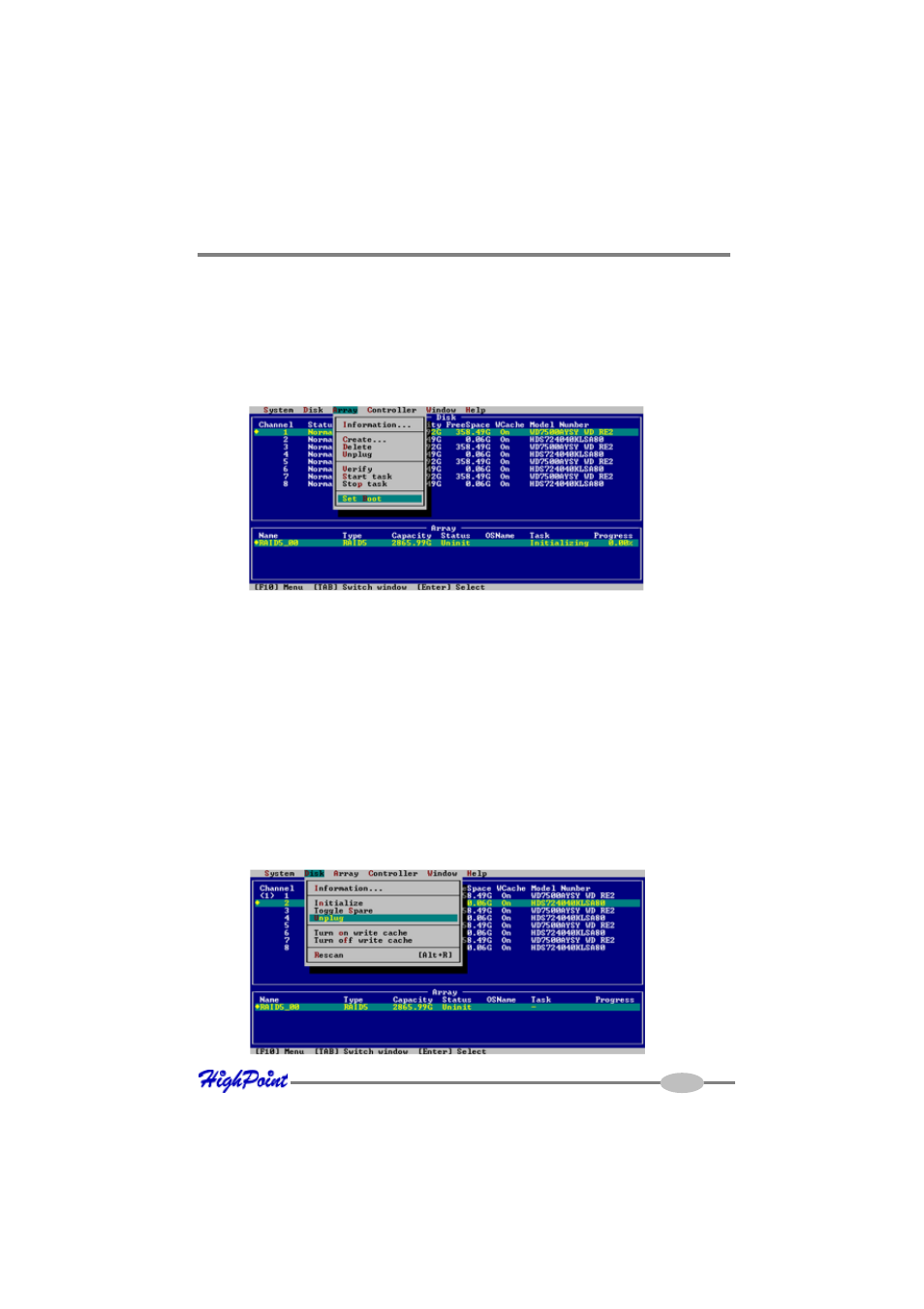 6 – additional functions and settings, Set boot, Hot-swap | HighPoint RocketRAID 4460 User Manual | Page 35 / 59
