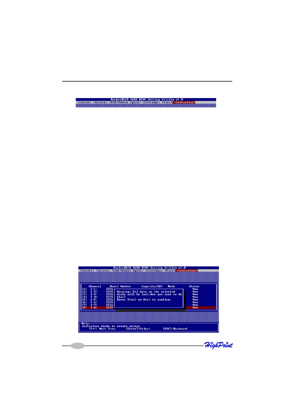 2 - creating raid arrays | HighPoint RocketRAID 2680SGL User Manual | Page 16 / 35