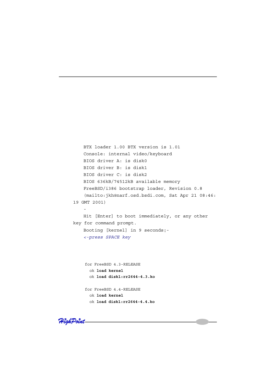 Step 4 install freebsd | HighPoint RocketRAID 2644X4 User Manual | Page 71 / 84