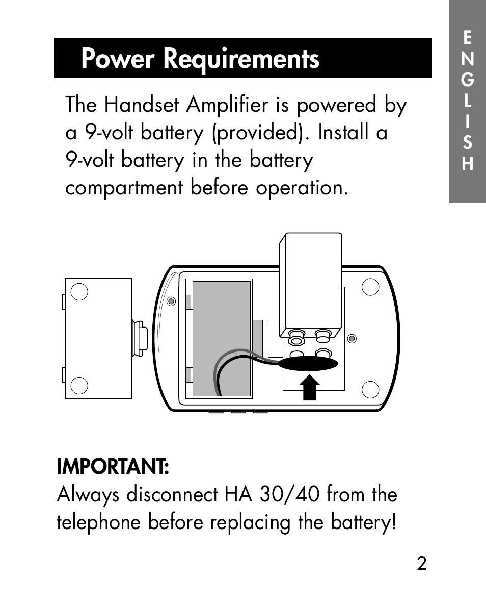 Power requirements | Ameriphone HA40 User Manual | Page 14 / 50