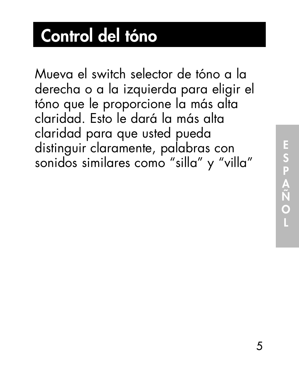 Control del tóno | Ameriphone HA40 User Manual | Page 32 / 50