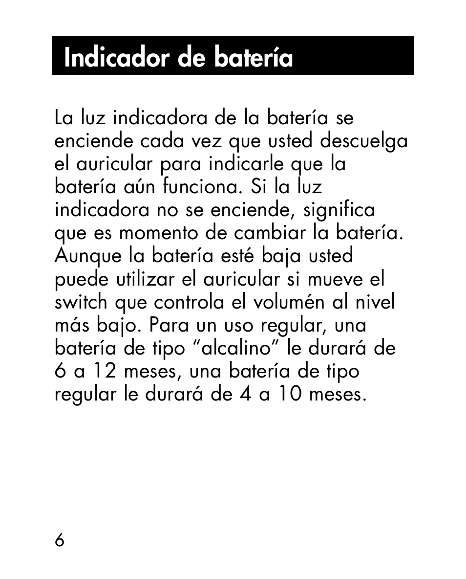 Indicador de batería | Ameriphone HA40 User Manual | Page 33 / 50