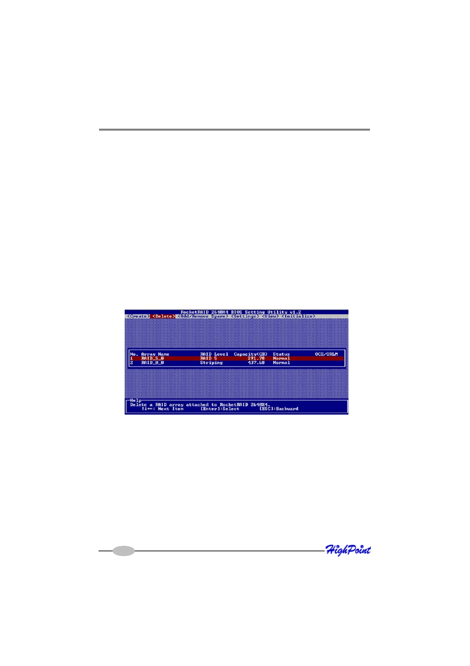 3 – deleting arrays | HighPoint RocketRAID 2640X1 User Manual | Page 18 / 35