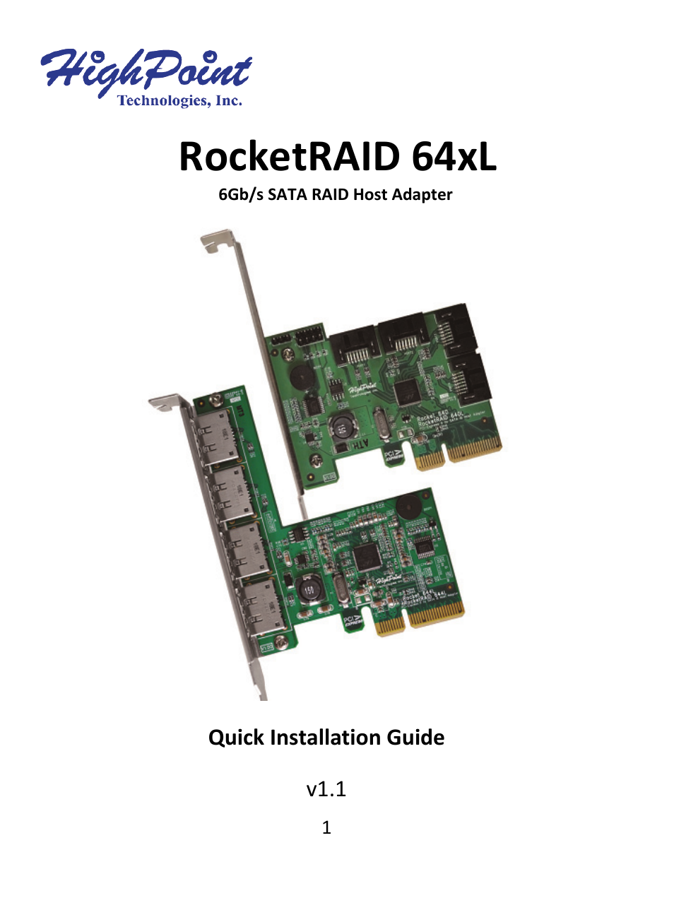 HighPoint RocketRAID 644LS User Manual | 8 pages
