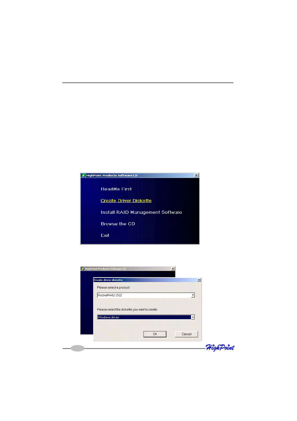 Driver and software cd | HighPoint RocketRAID 2522 User Manual | Page 24 / 90