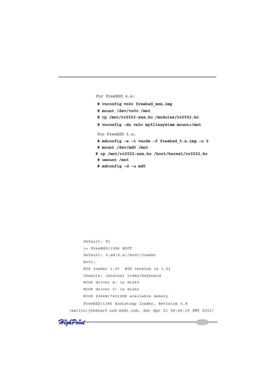 Step 2 test the driver module, Etc.) | HighPoint RocketRAID 2522 User Manual | Page 69 / 90