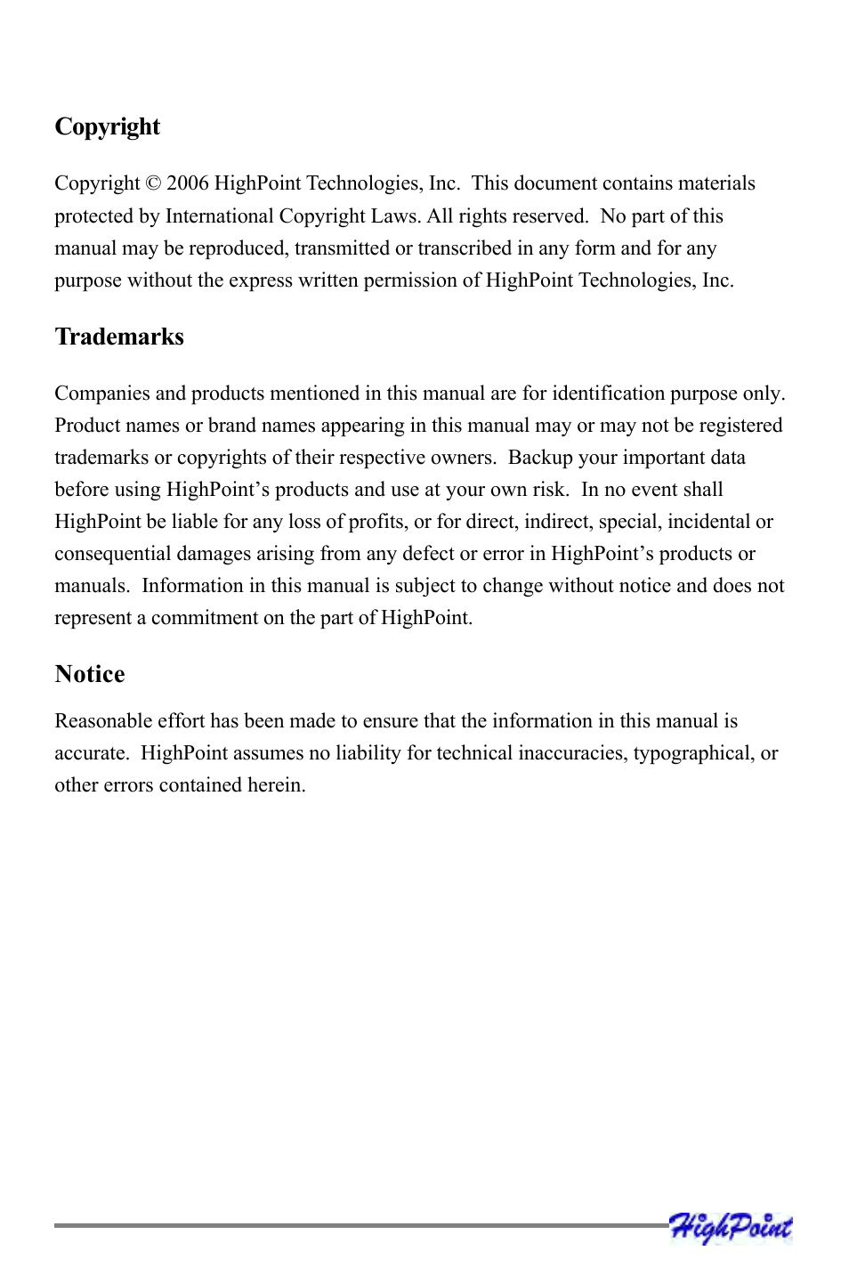HighPoint RocketRAID 2340 User Manual | Page 2 / 76