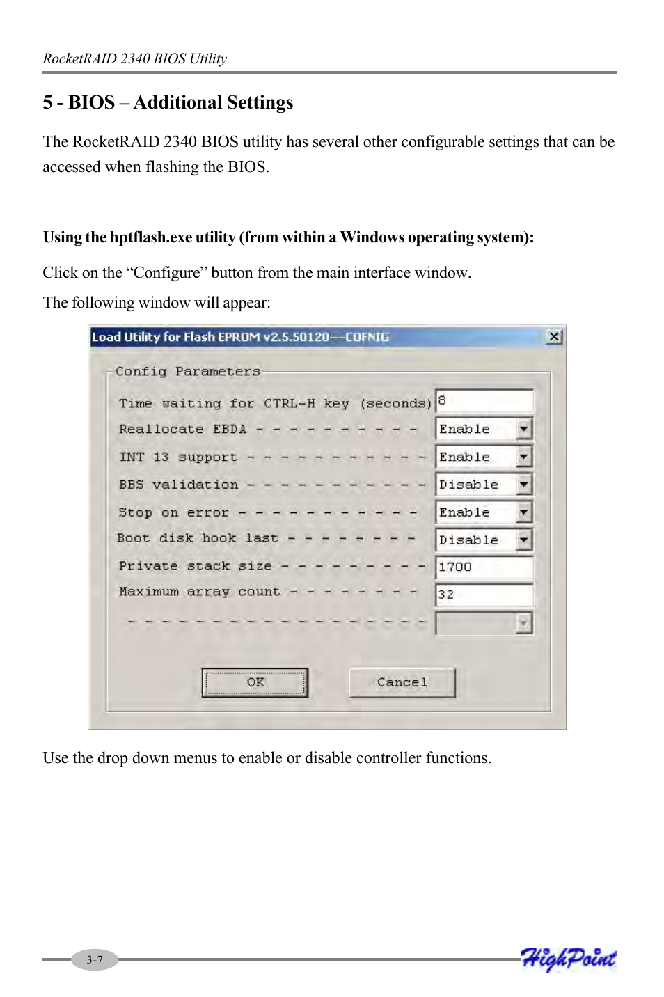 5 - bios – additional settings | HighPoint RocketRAID 2340 User Manual | Page 22 / 76