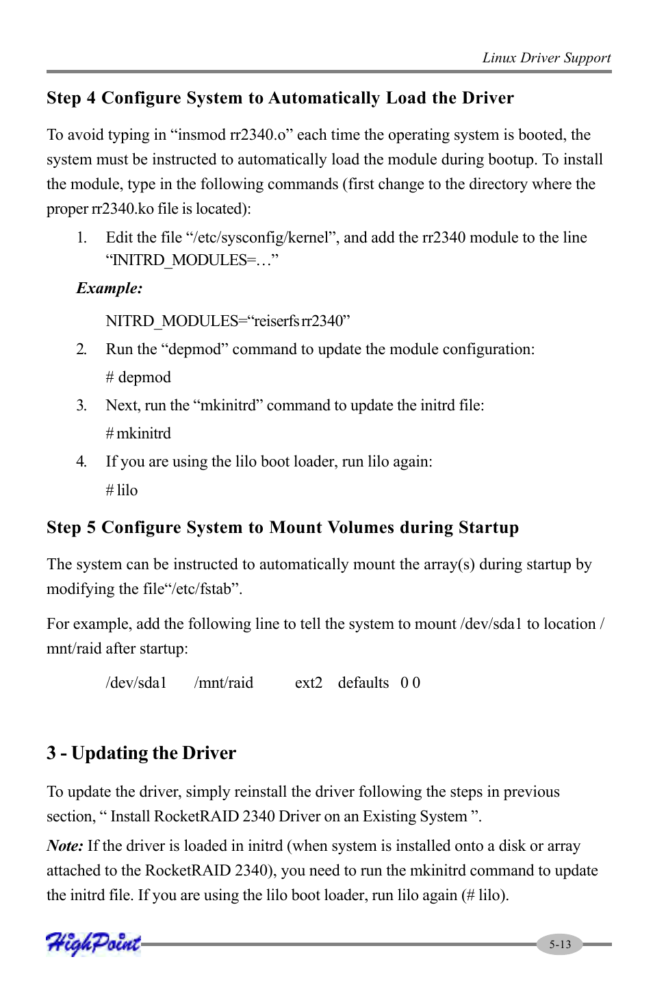 3 - updating the driver | HighPoint RocketRAID 2340 User Manual | Page 63 / 76