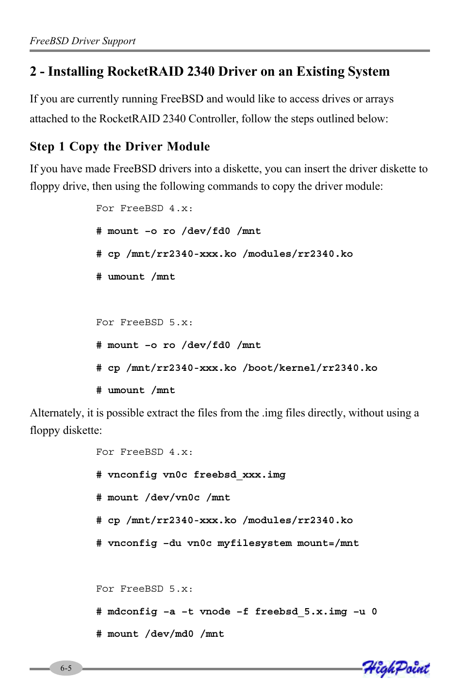 Step 1 copy the driver module | HighPoint RocketRAID 2340 User Manual | Page 70 / 76