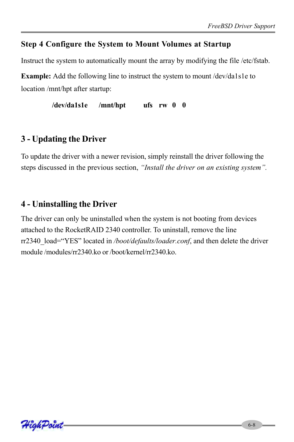 3 - updating the driver, 4 - uninstalling the driver | HighPoint RocketRAID 2340 User Manual | Page 73 / 76
