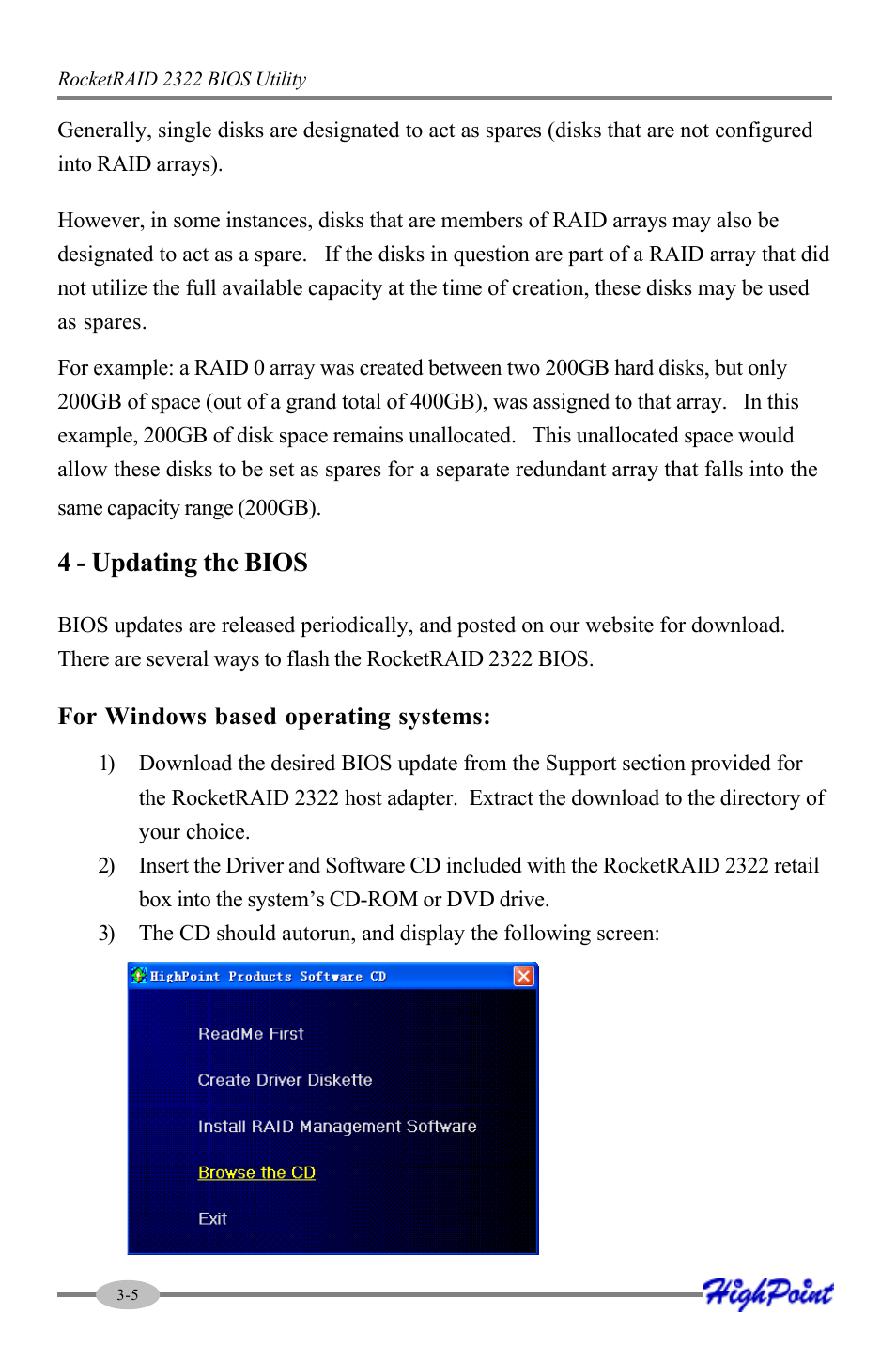 4 - updating the bios | HighPoint RocketRAID 2322 User Manual | Page 20 / 73