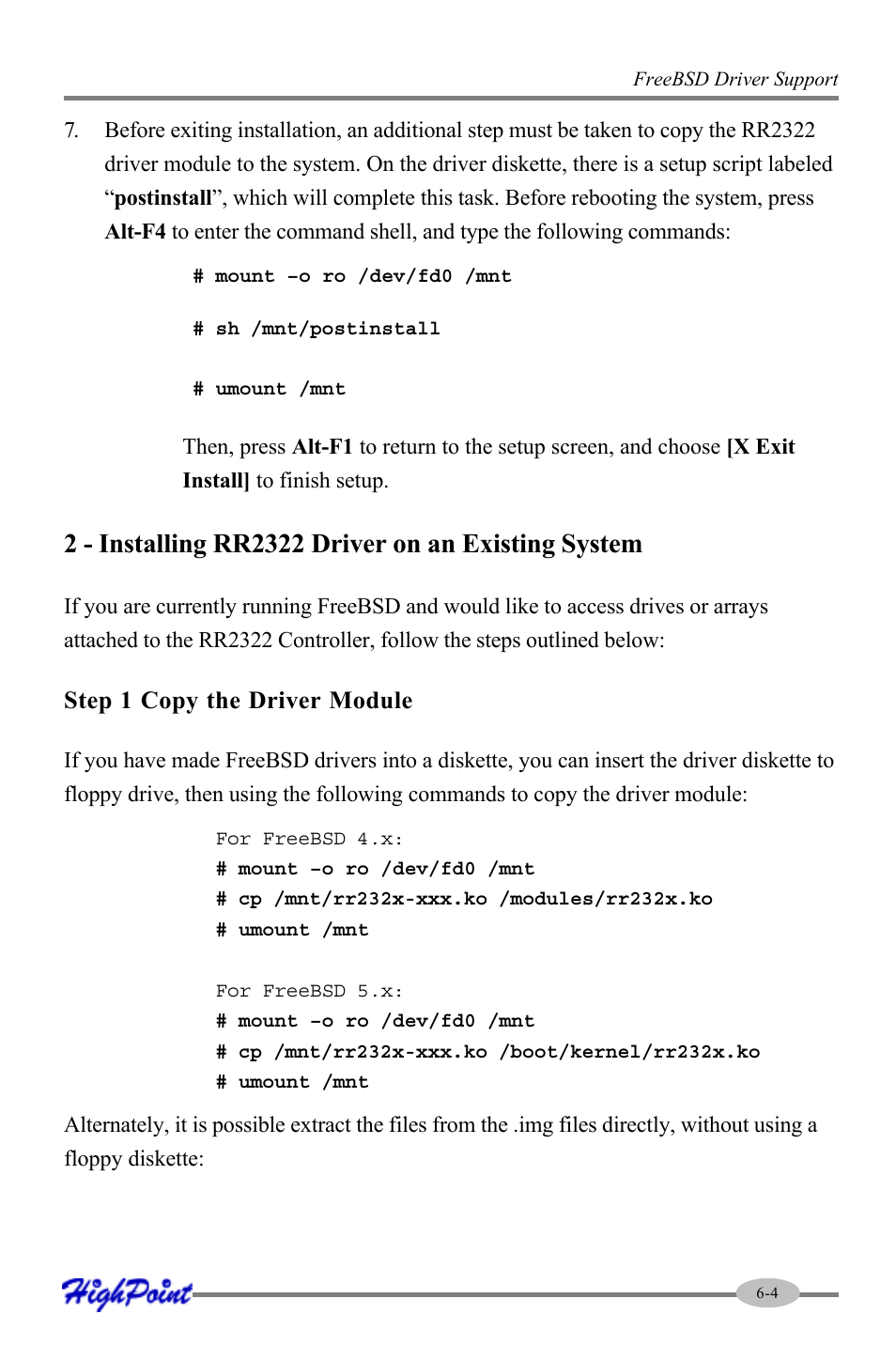 Step 1 copy the driver module | HighPoint RocketRAID 2322 User Manual | Page 67 / 73