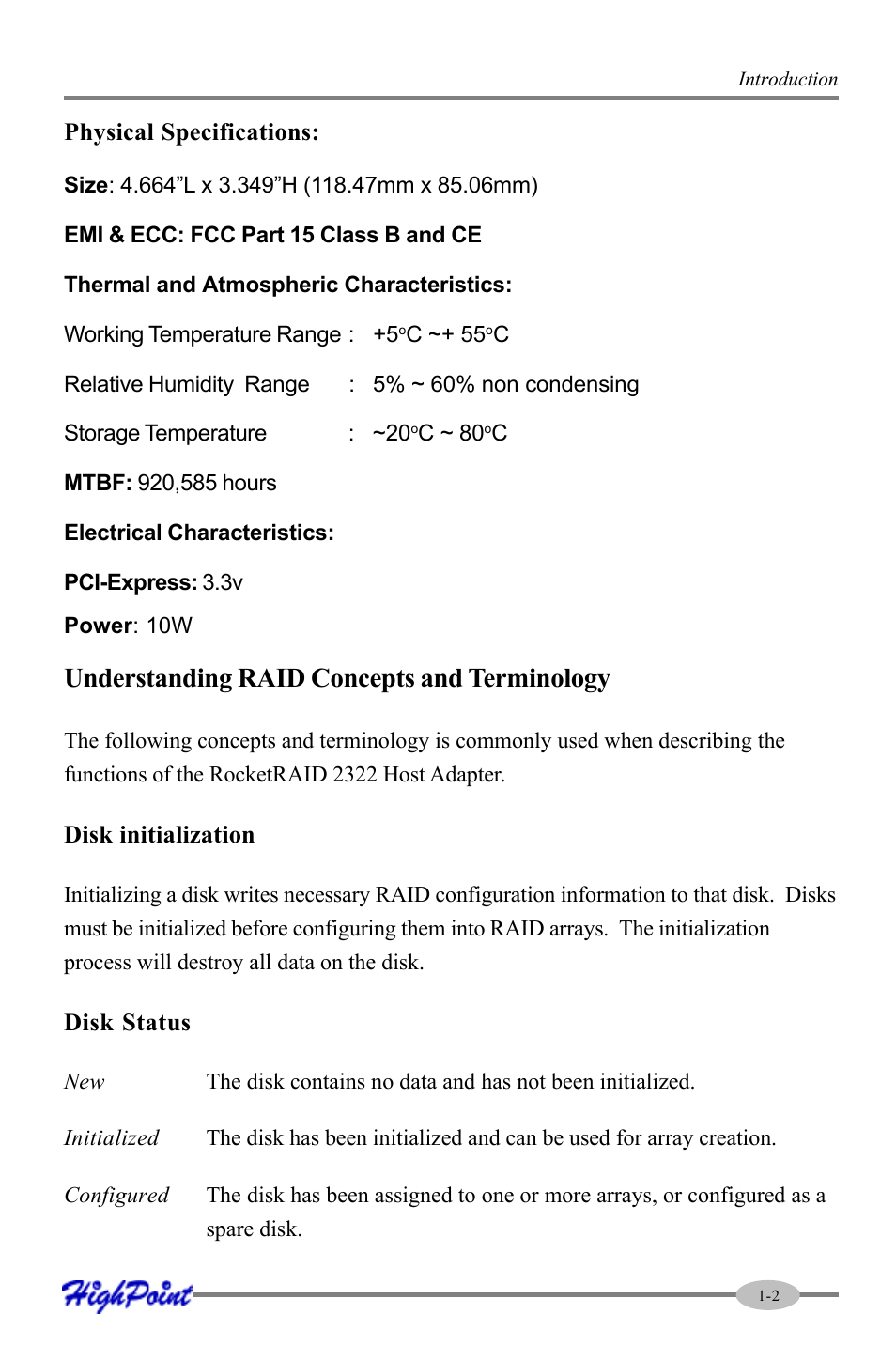 Understanding raid concepts and terminology | HighPoint RocketRAID 2322 User Manual | Page 7 / 73