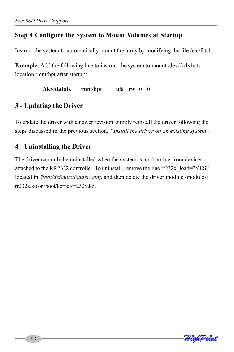 3 - updating the driver, 4 - uninstalling the driver | HighPoint RocketRAID 2322 User Manual | Page 70 / 73