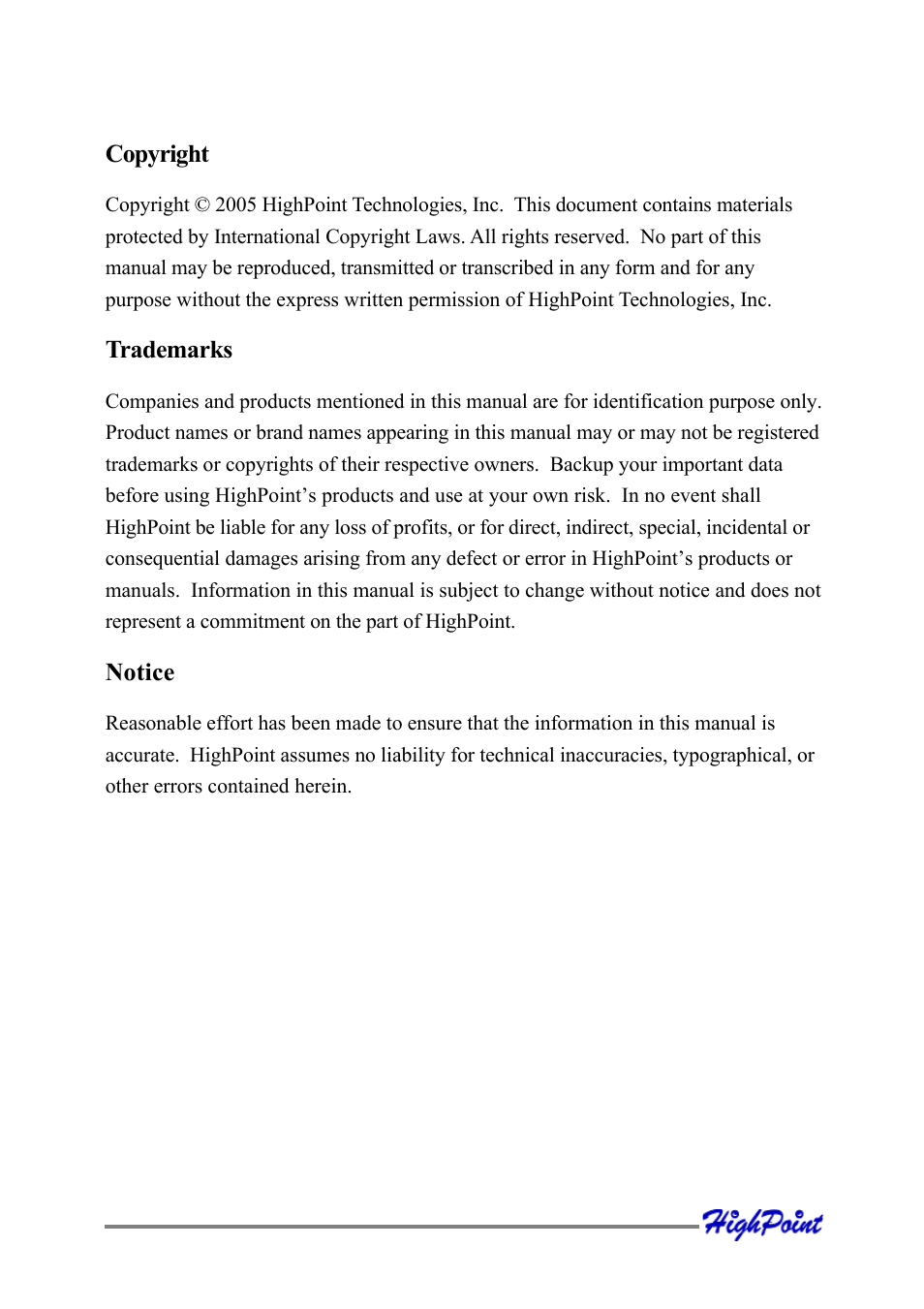 HighPoint RocketRAID 2320 User Manual | Page 2 / 77