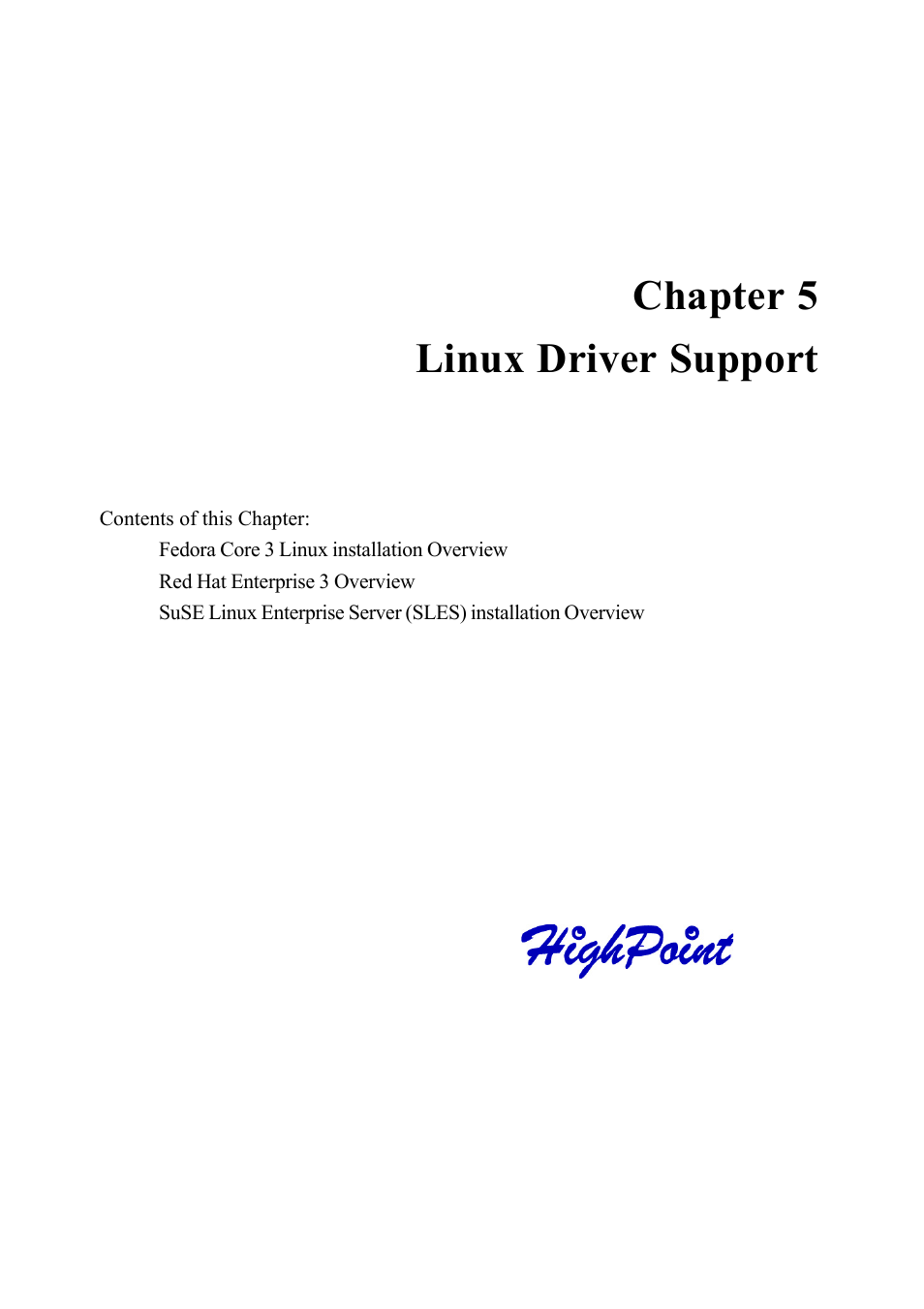 Chapter 5 linux driver support | HighPoint RocketRAID 2320 User Manual | Page 50 / 77