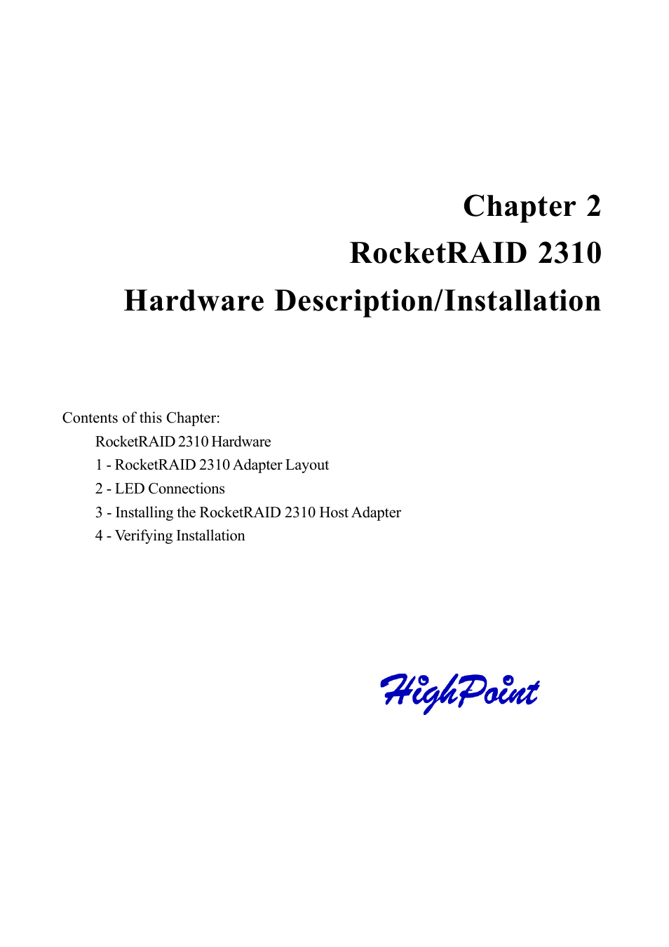 HighPoint RocketRAID 2310 User Manual | Page 10 / 75