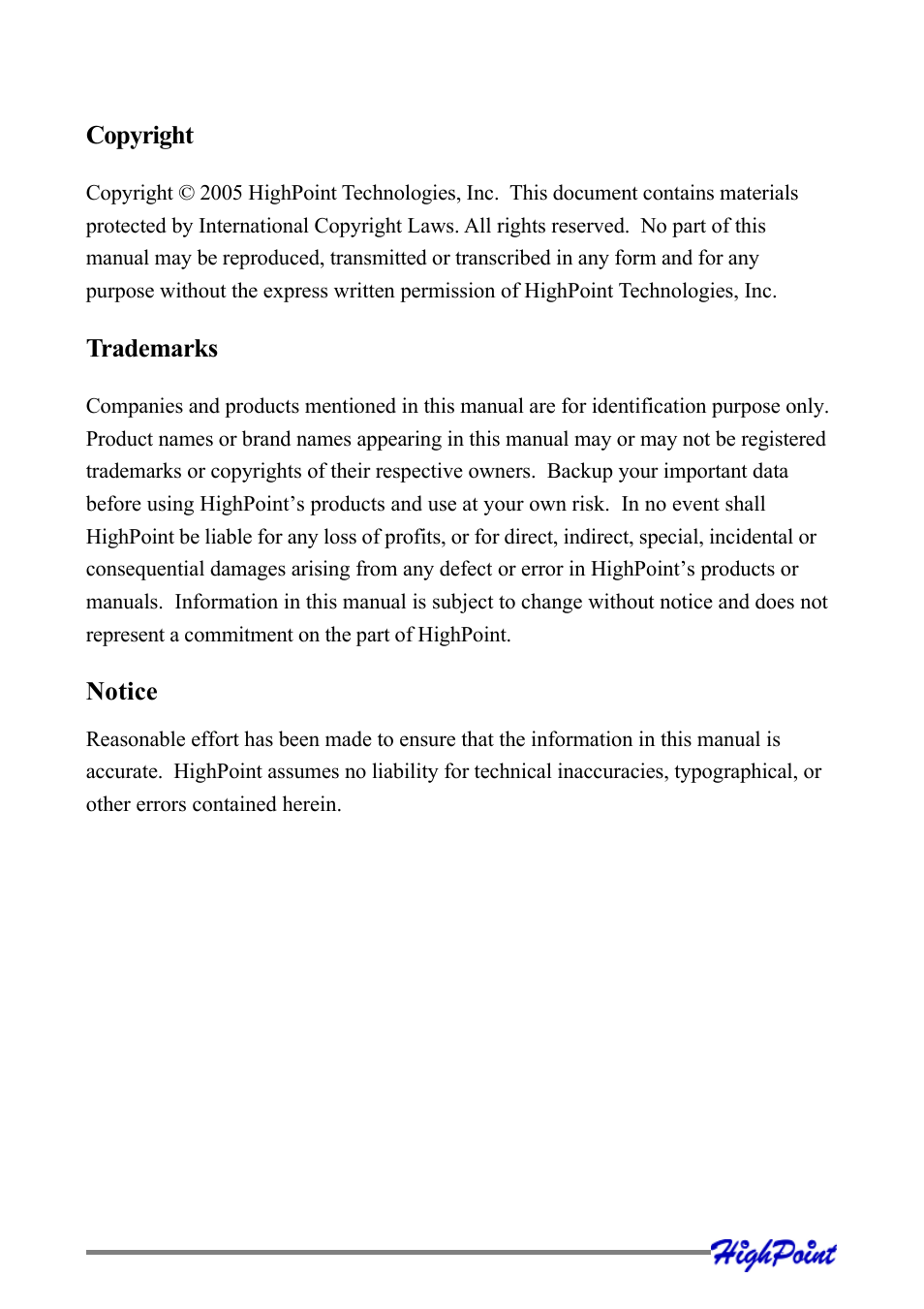 HighPoint RocketRAID 2310 User Manual | Page 2 / 75