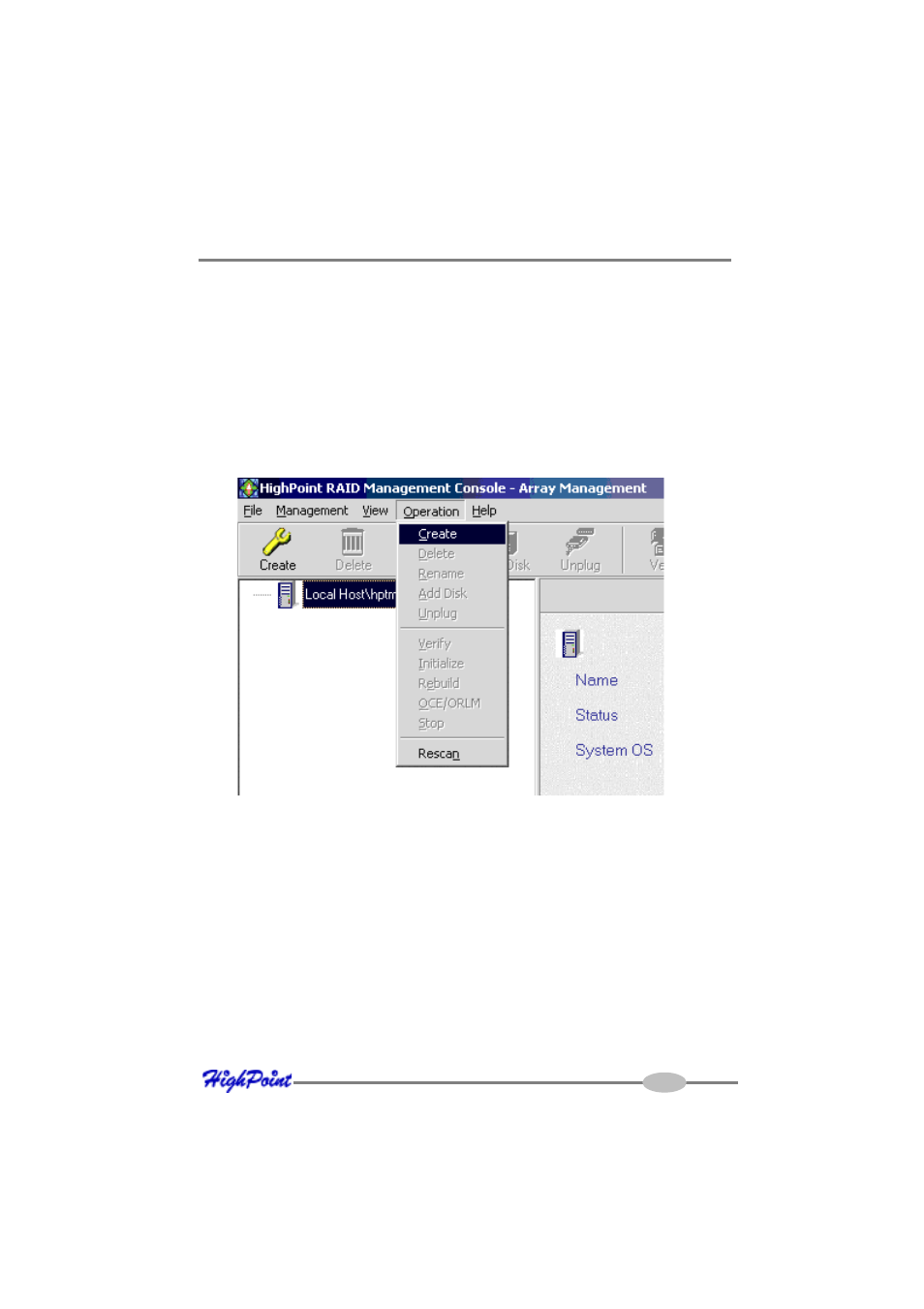 3 - creating an array | HighPoint RocketRAID 2302 User Manual | Page 37 / 81