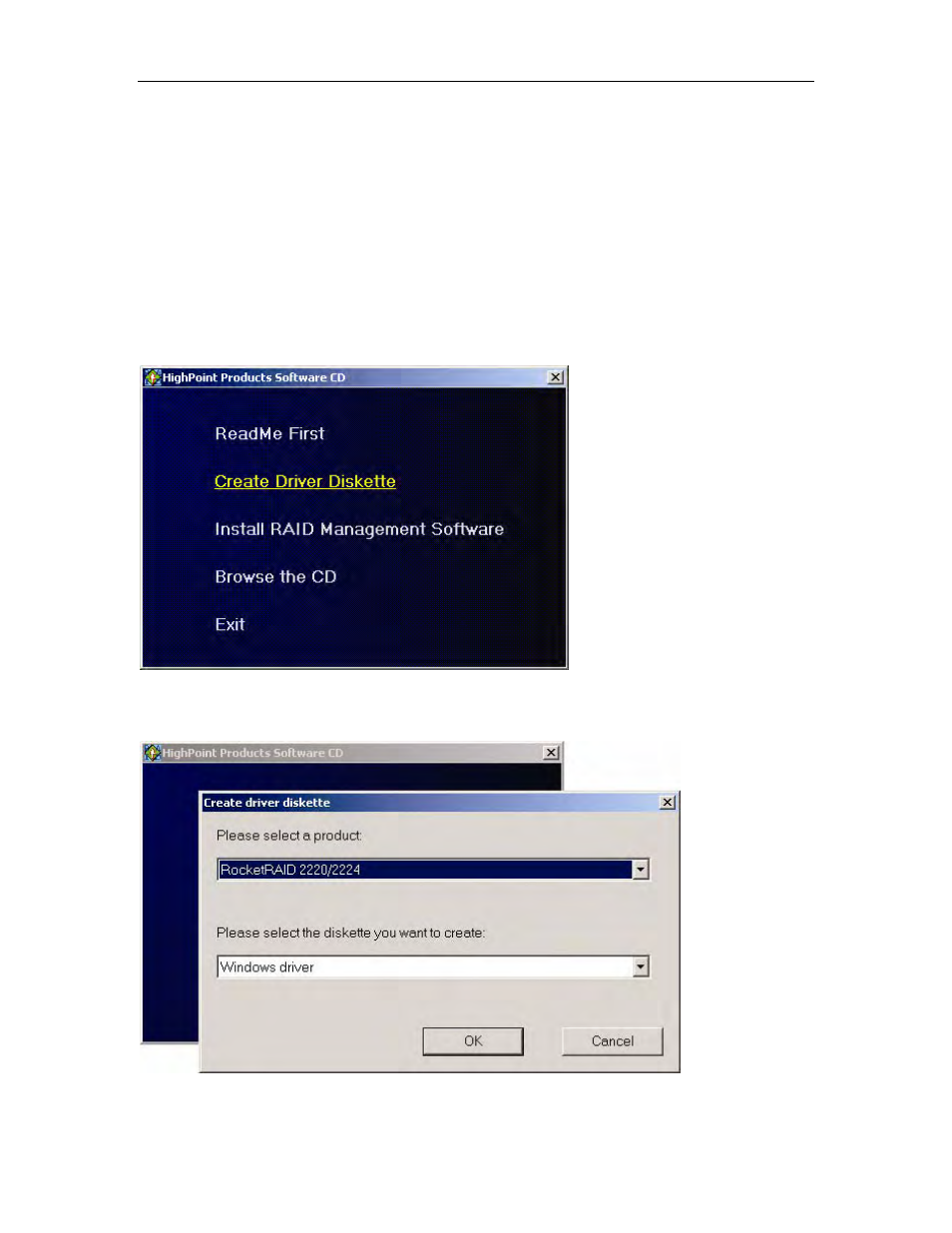 Driver and software cd | HighPoint RocketRAID 2224 User Manual | Page 18 / 54