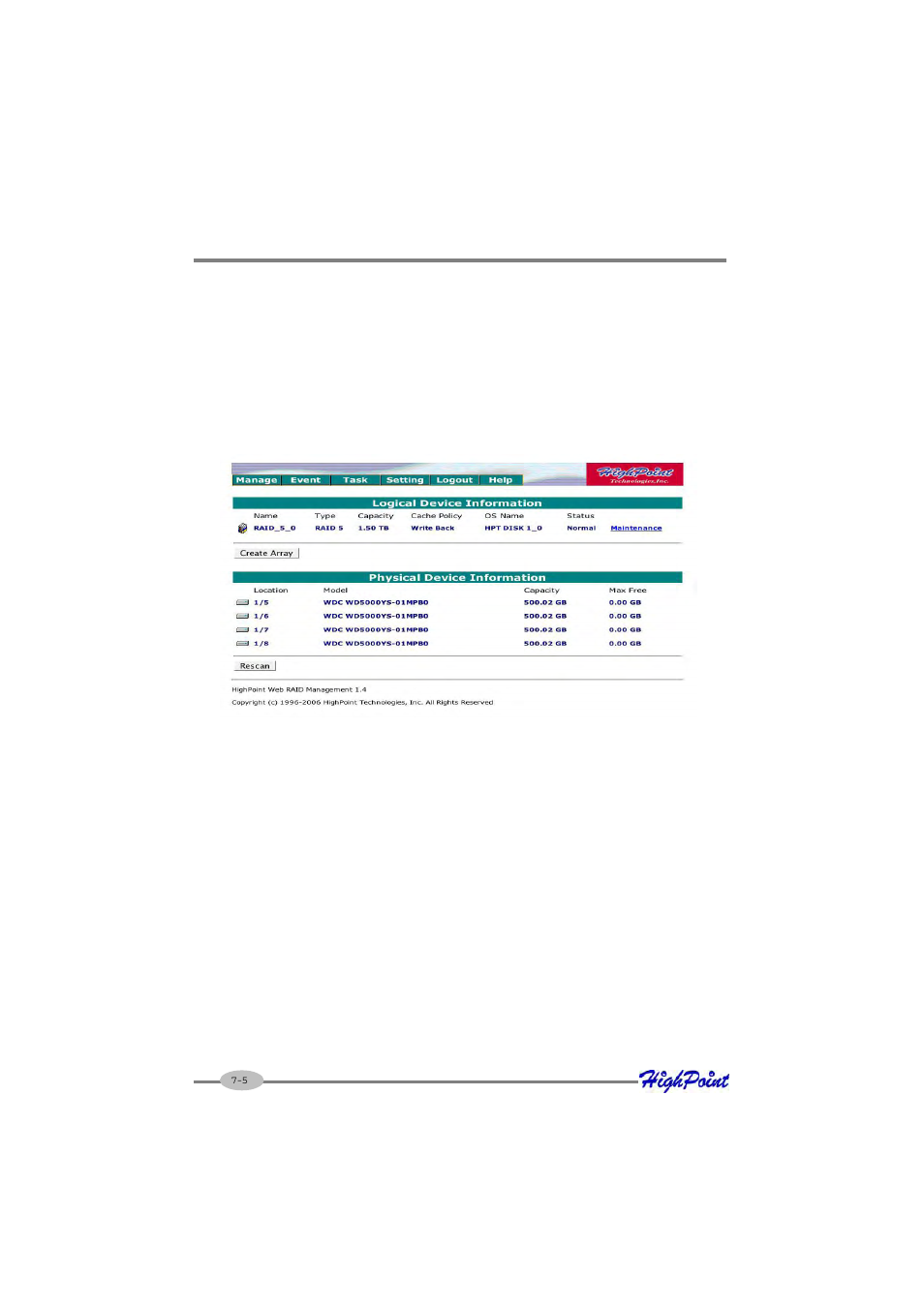 3 array management | HighPoint RocketRAID 2210 User Manual | Page 84 / 99