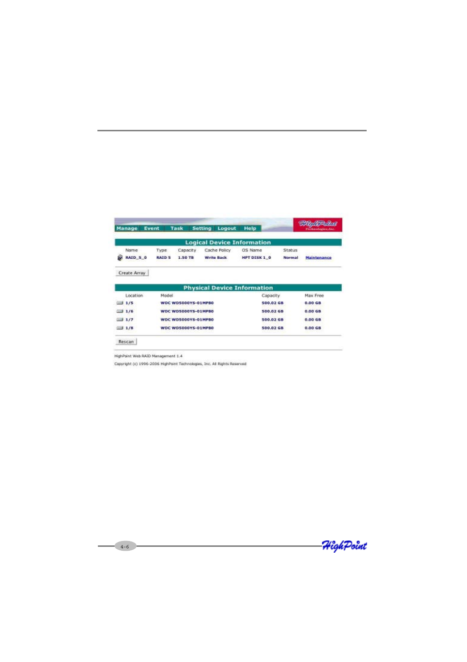 3 array management | HighPoint RocketRAID 1740 User Manual | Page 30 / 65