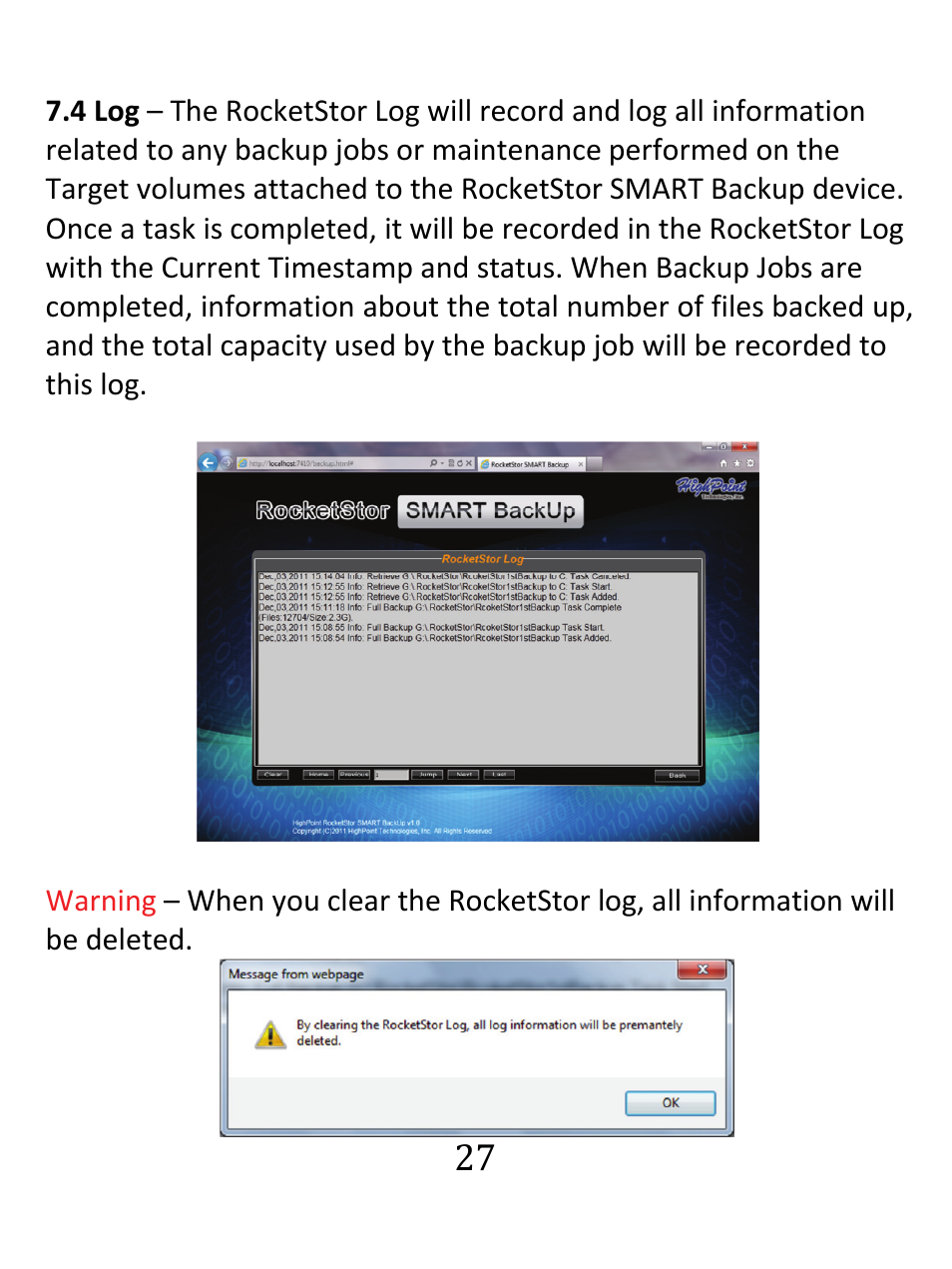 HighPoint RocketStor 5122B User Manual | Page 27 / 29