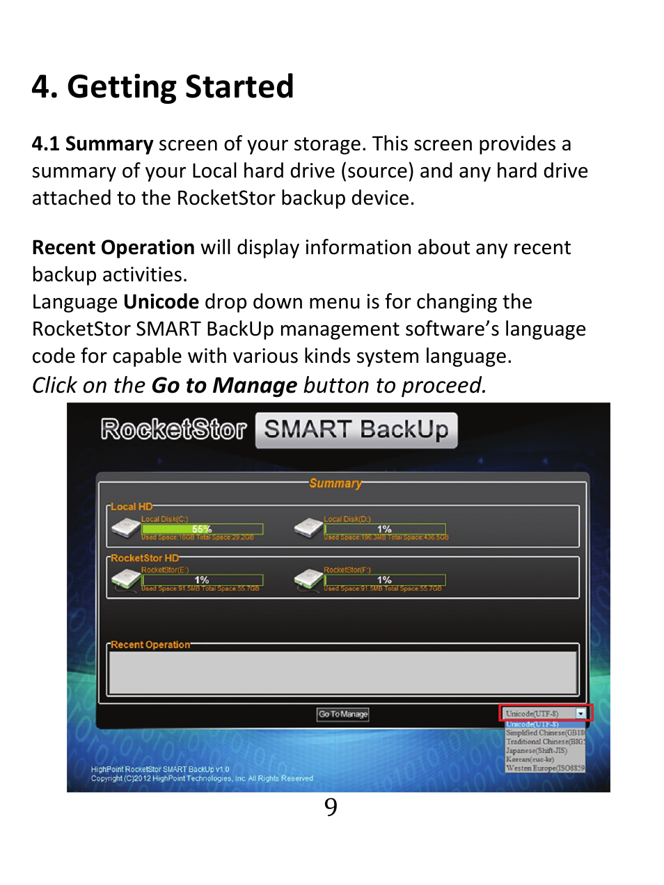 Getting started | HighPoint RocketStor 5122B User Manual | Page 9 / 29