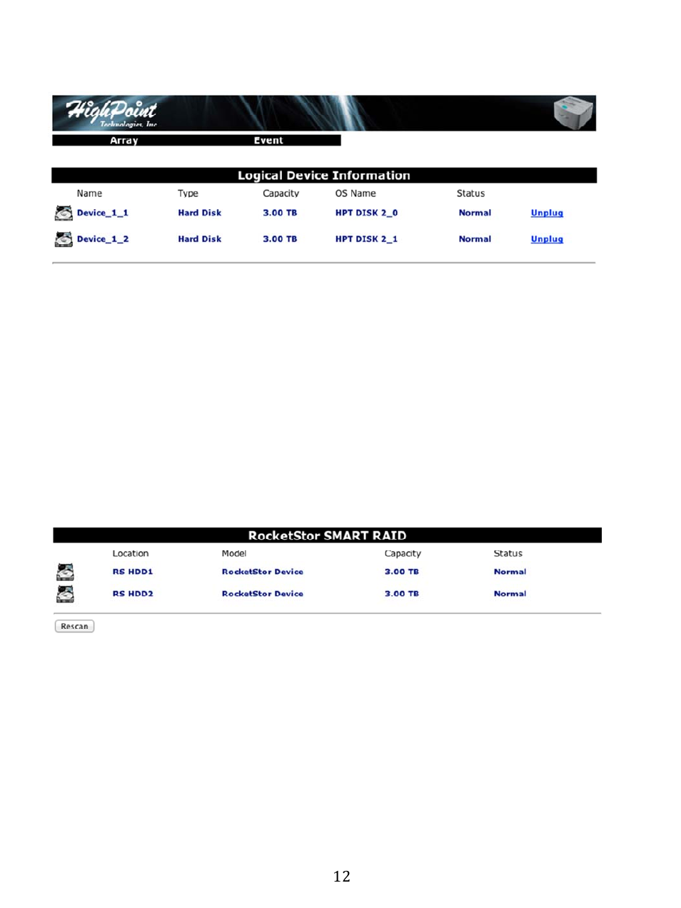 HighPoint RocketStor 5122R User Manual | Page 12 / 20