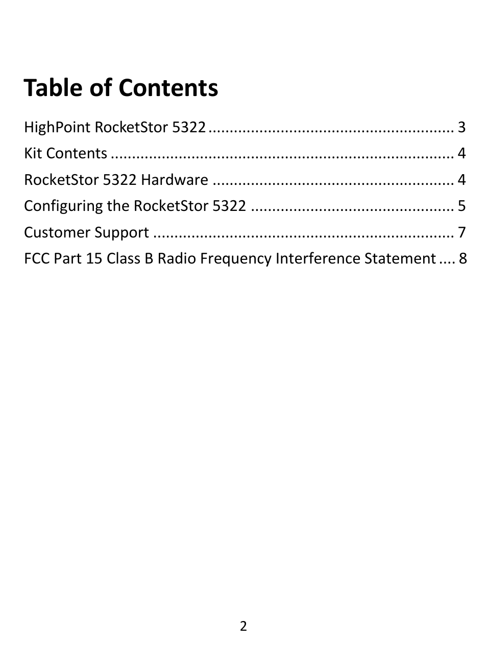 HighPoint RocketStor 5322 User Manual | Page 2 / 8