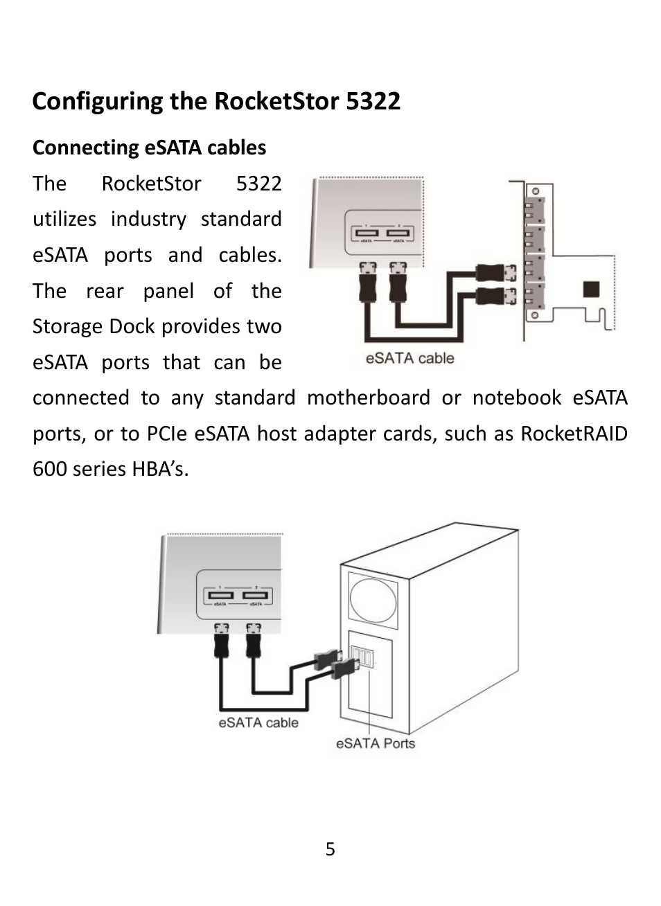 Configuring the rocketstor 5322 | HighPoint RocketStor 5322 User Manual | Page 5 / 8